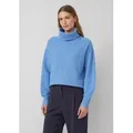 s.Oliver Longpullover Strickpullover Kuscheliger Strickpullover mit breitem Rollkragen blau XXXL (46)