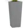 Pflanzwerk® Pflanzkübel CONIC Premium Blumenkübel Pflanzsäule Fiberglas mit Lotus-Effekt, Fiberglas - Handgefertigt - Rechteckig - Frostbeständig grau 40 cm x 80 cm x 39 cm
