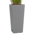 Pflanzwerk® Pflanzkübel Bodenvase Fiberglas Conic GRAU 80x40x40cm *Frostbeständige Blumenkübel* *Deutsche Premiumqualität* *Lotus-Effekt Imprägnierung*
