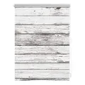 Lichtblick Klemmfix Tageslicht-Rollo mit Motiv, ohne Bohren, Blickdicht, Seitenzugrollo, Made in Germany, Bretter-Vintage Weiß, 60 x 150 cm (B x L)