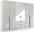 rauch Drehtürenschrank Kleiderschrank Schrank Garderobe Ankleide MODERN BY QUADRA SPIN (Breiten: 181/226/271 cm, Höhe 210 cm) mit Spiegel und hochwertiger Glasfront, Stangengriff MADE IN GERMANY