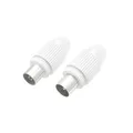Hama TV-Antennenstecker Set (2x männlich + 1x weiblich 5-7 mm weiß)