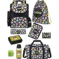 POKEMON Ranzen-Set 9-teilig Pikatchu & Friends Schulranzen-Set mit Sporttasche, Brotdose und Trinkflasche - Schwarz/Bunt