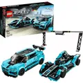 LEGO 76898 Speed Champions Formula E Panasonic Jaguar Racing GEN2 car & Jaguar I-PACE eTROPHY, Formel 1 Modellautos, Rennautos, Kinderspielzeug - Silber
