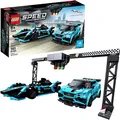 LEGO 76898 Speed Champions Formula E Panasonic Jaguar Racing GEN2 car & Jaguar I-PACE eTROPHY, Rennwagen-Set