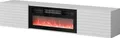 MIRJAN24 TV-Lowboard Tula mit Kamin, TV-Schrank mit zwei Kleppen, Realistische LED-Flamme, Wohnzimmer Kollektion (Farbe: Weiß)