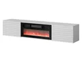 MIRJAN24 TV-Schrank Tula mit Kamin (mit zwei Drehtüren) Realistische LED-Flamme, 183x35x37 cm