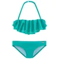 Buffalo Bandeau-Bikini mit modischem Volant blau 158/164