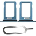 iPHONE 13 MINI SIM KARTEN HALTER TRAY ADAPTER FACH STECKER SLOT CARD + NADEL BLAU - Blau