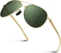 CGID Herren Sonnenbrille Pilotenbrille Polarisiert Al-Mg Metall Rahmen UV400 Schutz