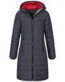 Geographical Norway Damen Winter Jacke Stepp Mantel Parka Lange Steppjacke Winterparka, Farbe:Navy, Größe:S 36