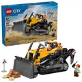 LEGO 60466 City Gelber Bulldozer, 1 Fahrer und 2 Bauarbeiter, Zubehör