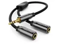 deleyCON deleyCON 0,2m Audio Splitter Kabel - 3,5mm Stecker zu 2x 3,5mm Buchse Audio-Kabel