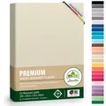leevitex® Spannbettlaken Spannbettlaken Premium Elasthan, Gummizug: rundum, blickdicht, Anti-Pilling, 97% Baumwolle, 3% Elasthan, 40 cm Steg 200 - 220 cm x 220 - 240 cm