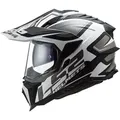 LS2 MX701 Explorer Alter Matt Motocross Helm, schwarz-weiss, Größe L für Männer