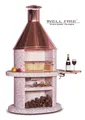 Wellfire Gartengrillkamin DUNA Rot-Weiß Kupferhaube 191 x 110 x 73 cm