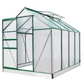 BRAST Gewächshaus ALU mit Fundament rostfrei 250x190x195cm TÜV geprüft, BxTxH: 190 x 250 x 195 cm, wetterfestes hochwertiges Aluminium, Temperaturbeständig, Wärmedämmend, Lichtbrechend & UV-stabilisiert, Grün