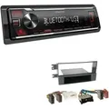 Kenwood KMM-BT209 1-DIN Autoradio Bluetooth USB AUX-In Short Body mit Einbauset für KIA Cerato Facelift 2005-2008