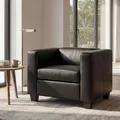Sessel Loungesessel Lille ~ Kunstleder, schwarz