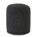Amago home Hocker Sitzhocker Merino Pouf Indoor Outdoor ø40 H45cm Sitzpouf nachfüllbar Farbe anthrazit - grau