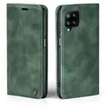 Handy Hülle für Samsung Galaxy A12 Klapphülle Bookcase Flip Cover Handy Tasche Etui Farbe: Grün - Grün
