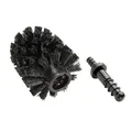 WENKO Ersatzbürste WC-Garnitur Schwarz Ø 7,5 cm - WC-Bürstenhalter, mit Adapter