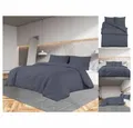 vidaXL Bettwäsche Bettwäsche-Set Anthrazit 220x240 cm Baumwolle Bettbezug
