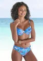 s.Oliver Bikini-Hose "Maya", mit floralem Design und Umschlagbund, Gr. 36 - N-Gr, blau-bedruckt N-Gr