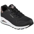 Skechers UNO GOLDEN AIR Freizeitschuh, Halbschuh, Schnürschuh mit Metallic-Einsatz schwarz 37 EU