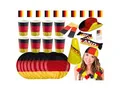 Amscan - Großes Deutschland Fan-Set (25-teilig) EM WM anfeuern schwarz rot gold Fußallparty