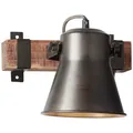 Brilliant Wandspot Plow braun/holz dunkel E27