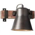 Brilliant Wandleuchte Spotstrahler Plow Schwarz/Holz max. 10W E27 schwenkbar