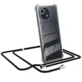 Für Für Xiaomi Mi 11 5G Handyhülle zum Umhängen Kordel Tasche Kette Case Schwarz