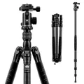 SIRUI Traveler 7C Carbonfaser Reisestativ 166 cm mit E-10 360° Kugelkopf, für Arca Swiss Schnellwechselplatte, Tragkraft bis 8kg, wandelbar zum Monopod