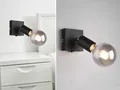 Retro LED Wandstrahler Deckenstrahler Spot mit Schalter 1flammig Schwarz 9x11cm