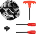 Wiltec Ersatz Spannfutter für Drechselbank, Drechselfutter passend für M33 x 3,5-Gewinde, Backenfutter für Drehbank, robustes Drehbankfutter