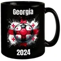 speecheese Tasse Fußball Georgien Flagge Tasse in Schwarz