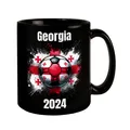 Fußball Georgien Flagge Tasse in Schwarz