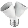 ledscom.de E27 Sockel, 2-fach Splitter-Adapter, weiß