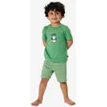 Schiesser Pyjama Nightwear (2 tlg) Schlafanzug, Pyjama Set, Nachtwäsche grün 98 EU