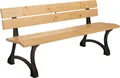 Gartenbank HWC-O20, Sitzbank Parkbank Holzbank 3-Sitzer, Gusseisen Holz Kiefer, 170cm hellbraun