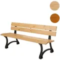 Gartenbank HWC-O20, Sitzbank Parkbank Holzbank 3-Sitzer, Gusseisen Holz Kiefer, 170cm ~ hellbraun