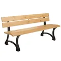 Mendler Gartenbank HWC-O20, Sitzbank Parkbank Holzbank 3-Sitzer, Gusseisen Holz Kiefer, 170cm - Hellbraun