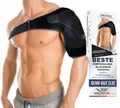 BLACKROX SCHULTERBANDAGE OMONROX – Schulter Bandage für Damen & Herren – Verstellbare Schulterstütze für Sport, Fitness & Alltag – ONE SIZE/Schwarz