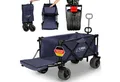 LAWA Living and Lifestyle Bollerwagen faltbar Handwagen mit Bremse klappbar kompakt 100kg (12,4kg leicht), mit Heckklappe, sehr kleines Packmaß, Blau