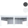 Alu Pergola HWC-L41 mit 6x Seitenwand, Lamellen-Pavillon, stabiles 8cm-Metall-Gestell 3x6m ~ weiß