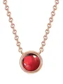 GLANZSTÜCKE MÜNCHEN Damen-Kette Sterling Silber 925 rosévergoldet mit Granat - Edelstein-Kette mit Stein Granat-Kette Rosegold-Farben