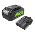 Greenworks 24V Original Akku und Ladegerät - 4Ah Lithium-Ionen Akku, 60W Leistung, 120 Min Ladezeit - G24B4 & G24UC