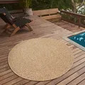 Teppich THE CARPET "Kansas", beige (natur), H:1mm Ø:120cm