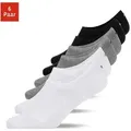 SNOCKS Füßlinge Invisible Socks Sneaker Socken Damen & Herren (6-Paar) aus Bio-Baumwolle, mit Anti-Rutsch-Pad und unsichtbar in den Schuhen grau|schwarz 35-38